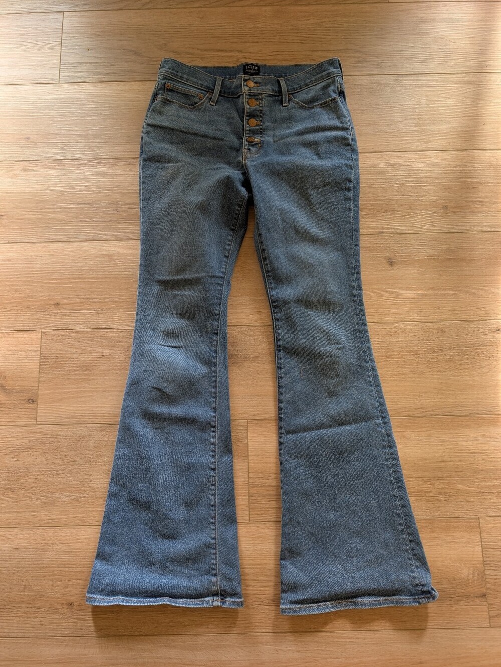 J.Crew Full Length Button-Fly Flare Jeans